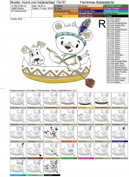 Preview: Indianerbär mit Hund (13x18 ; 30x20)
